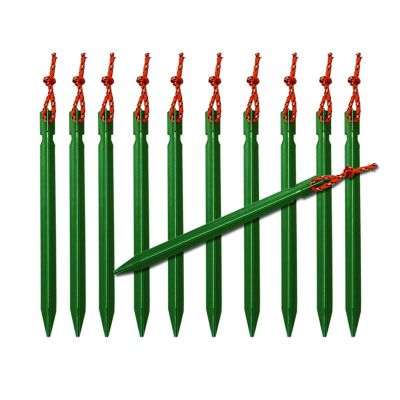 10 PCS Tent Stakes with Rope Tent Accessories Camping Equipment Outdoor Travel 18cm Tent Pegs Nail DaJiKan (Color : Green 1)