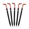 5pcs Tent Pegs 18cm Aluminum Tent Stake with Rope Outdoor Tent Nail Peg Tent Accessories Equipment DaJiKan (Color : 5pcs Black) view 3