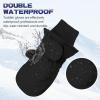 American Trends Toddler Mittens Boys Snow Waterproof Ski Mitten Fleece Warm Winter Kids Gloves for Baby Boy Girl Grey M view 3