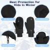 American Trends Toddler Mittens Boys Snow Waterproof Ski Mitten Fleece Warm Winter Kids Gloves for Baby Boy Girl Black S view 4