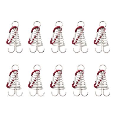 10 Pcs Spiral Shaped Spring Octopus Deck Peg Durable Rope Buckle Tent Hooks Board Pegs for Camping Hiking DaJiKan