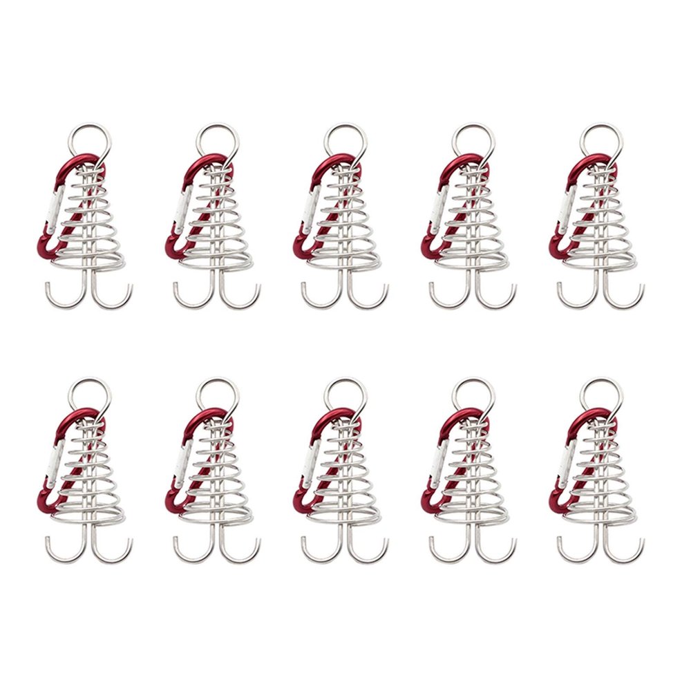 10 Pcs Spiral Shaped Spring Octopus Deck Peg Durable Rope Buckle Tent Hooks Board Pegs for Camping Hiking DaJiKan