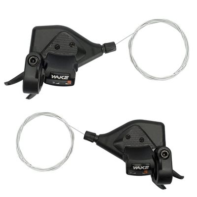CYSKY Bike Shifter Levers 1 Pair 3x7 21 Speed Gear Shifter Mountain Bicycle Derailleur with Gear Indicator Right and Left Thumb Shift Levers Combo
