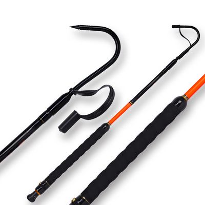 Fiblink Fishing Gaff Fiberglass Handle Stainless Steel Hooked Gaff (3& 5& 6& 7', 66 lb Test) (Lenght: 3')