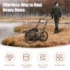 Tangkula Folding Deer Cart, 500lbs Heavy Duty Steel Hunting Game Cart with 2 Wear-Resistant Rubber Wheels, Utility Gear Hauler Cart for Hunting, Hauling Game, Hunting Equipment (Brown) view 3