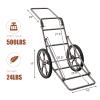 Tangkula Folding Deer Cart, 500lbs Heavy Duty Steel Hunting Game Cart with 2 Wear-Resistant Rubber Wheels, Utility Gear Hauler Cart for Hunting, Hauling Game, Hunting Equipment (Brown) view 4
