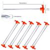 ABCCANOPY 15 Inch Tent Stakes 10 Pcs Non-Rust Metal Ground Anchors, Heavy Duty Spikes with 4 Ropes for Outdoor Camping, Orange view 2