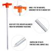 ABCCANOPY 15 Inch Tent Stakes 10 Pcs Non-Rust Metal Ground Anchors, Heavy Duty Spikes with 4 Ropes for Outdoor Camping, Orange view 3