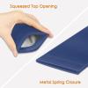 FINTIE Soft Eyeglasses Case with Cleaning Cloth, Portable Squeeze Top Vegan Leather Glasses Pouch, Sunglasses Eyewear Bag, Navy Blue view 3