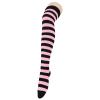 Thigh High Socks for Women Leg Warmers Rainbow Socks Casual Over Knee Socks Striped Stockings Cosplay 1 Pack Pink Black view 4