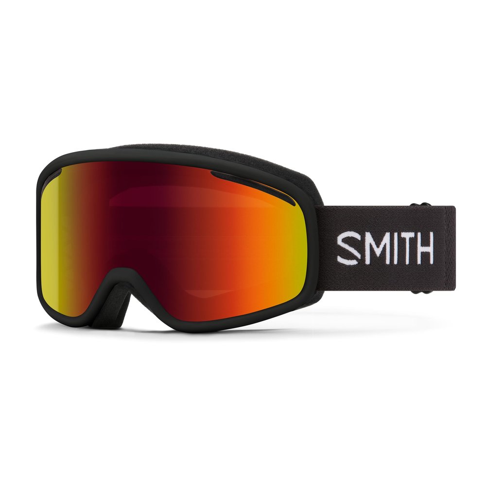 SMITH Vogue Goggles for Women with Carbonic-x Lens  Performance Snowsports Goggles with Replaceable Lens for Skiing & Snowboarding  Black + Red Sol-X Mirror