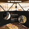 GYMAX Hunting Blind, 3 Person Pop Up See Through Silent Sliding Ground Blind with Carrying Bag, Camouflage Waterproof Deer Hunting Blind Tent view 2