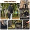 GYMAX Hunting Blind, 3 Person Pop Up See Through Silent Sliding Ground Blind with Carrying Bag, Camouflage Waterproof Deer Hunting Blind Tent view 4