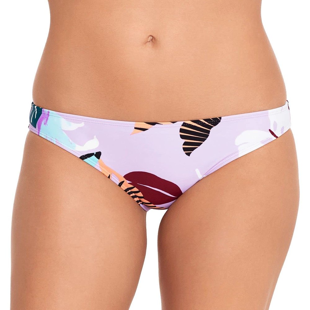 Salt + Cove Just Fronds Cinched-Back Hipster Bikini Bottoms- Lavender Size XS
