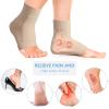 Nuanchu 2 Pairs Padded Skate Socks Ice Skating Protection Socks Lace Bite Gel Pads Ankle Malleolar Sleeves Protection Guards for Front Foot Shin Achilles Tendon Heel (Nude,Lace Bite) view 3