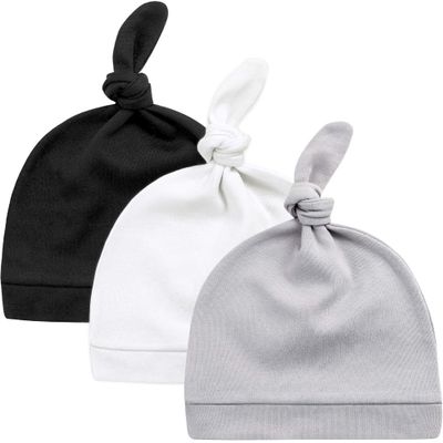 Kiddycare Infant Sun Hat | Preemie Hats for Baby Girl/Boy | Newborn Caps, Baby Beanie, Doctor Developed - Moonlit Mountains 3-6 Months - 3Pk