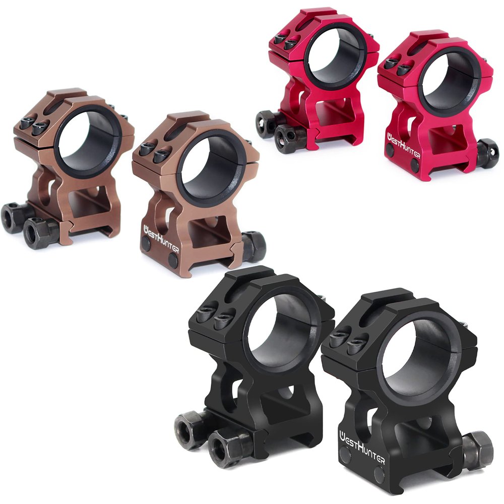 WestHunter Optics Picatinny Scope Rings, 1 Inch 30 mm Tactical Precision Scope Mount | 36 mm Center Height, 3 Sets