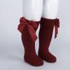 Duoremi Infants Baby Girls Soft Princess Bowknot Knitted Dress Socks Over Knee High Stockings Red 3-5 Years view 3