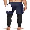 Aolesy Men's 2 in 1 Running Pants, Gym Workout Compression Pants Navyblue view 4