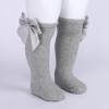 Duoremi Infants Baby Girls Soft Princess Bowknot Knitted Dress Socks Over Knee High Stockings Gray 0-12 Months view 4
