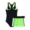 Loloda Kids Girls 2-Piece Swimsuits Racer Back Jumpsuit with Bottoms Tankini Swimwear Bathing Suit Green 14 Years view 2