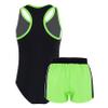 Loloda Kids Girls 2-Piece Swimsuits Racer Back Jumpsuit with Bottoms Tankini Swimwear Bathing Suit Green 14 Years view 4