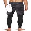 Men's 2 in 1 Running Pants, Gym Workout Compression Pants for Men Training Athletic Pants Camoblack X-Large view 3