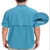 Little Donkey Andy Men's Quick-Dry Stretch Sun Protection Long Sleeve Tactics Shirt Horizon Blue L view 3
