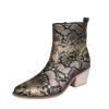 Bcshiye Women's Western Boots,Chunky Heel Low Heel Ankle Boots Pointed Toe Slip on Snake Print Zipper Work Dress Booties view 1