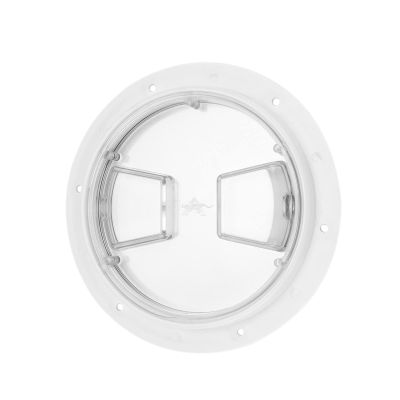 Yctze Boat Deck Access Hatch TransparentCover White Round ABS Plate for RV Marine Yacht Boat Deck Access Hatch (6 inches)