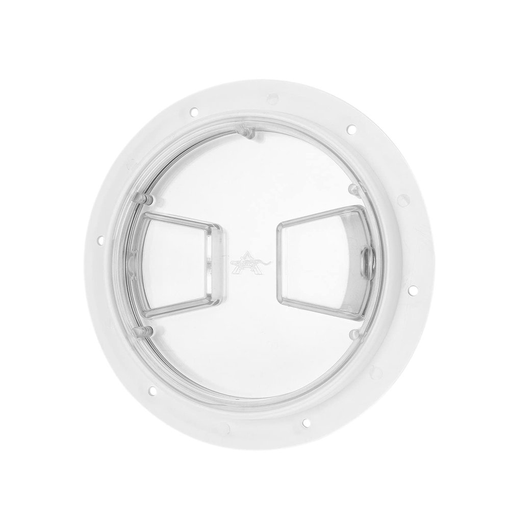Yctze Boat Deck Access Hatch TransparentCover White Round ABS Plate for RV Marine Yacht Boat Deck Access Hatch (6 inches)