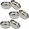 Belexy Stainless Steel Round Plates, Dish Set for Break Fast, Outdoor Camping, Fast Food Plate For Pasta, Fruit Breakfast, Snack, Dinner Plate- Set of 6, Silver, 4.4 view 1