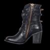 Bcshiye Women's Western Ankle Boot,Chunky Heel Wide Width Mid Calf Boots Retro Buckle Strap Slip On Dress Combat Boots view 3