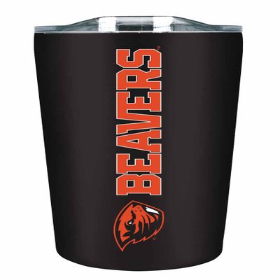 Campus Colors NCAA Stainless Steel Tumbler perfect for Gameday - 18 oz - Double Walled - Keeps Drinks Perfectly Insulated (Oregon State Beavers - Black)