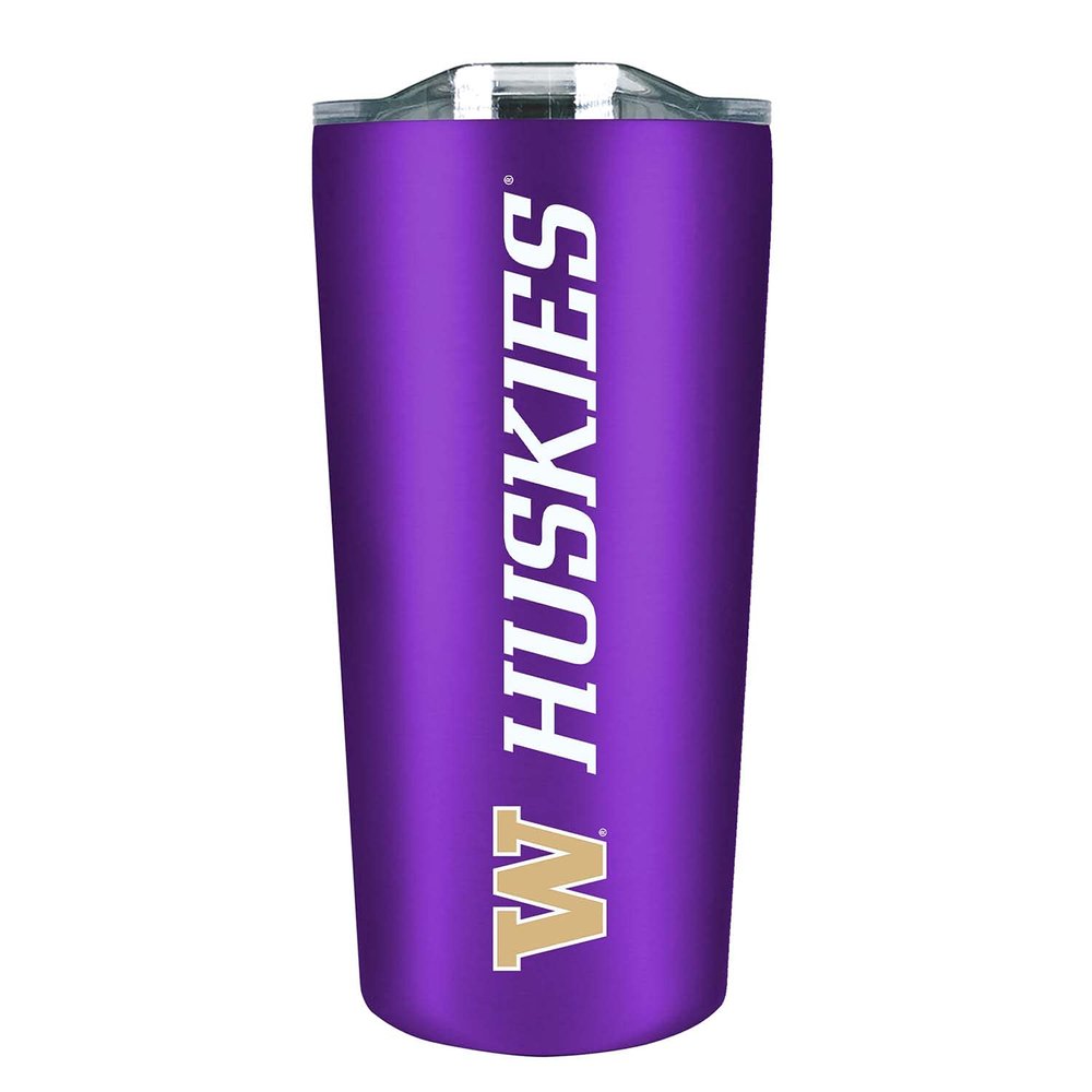 Campus Colors NCAA Stainless Steel Tumbler perfect for Gameday - 18 oz - Double Walled - Keeps Drinks Perfectly Insulated (Washington Huskies - Purple)