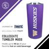 Campus Colors NCAA Stainless Steel Tumbler perfect for Gameday - 18 oz - Double Walled - Keeps Drinks Perfectly Insulated (Washington Huskies - Purple) view 3