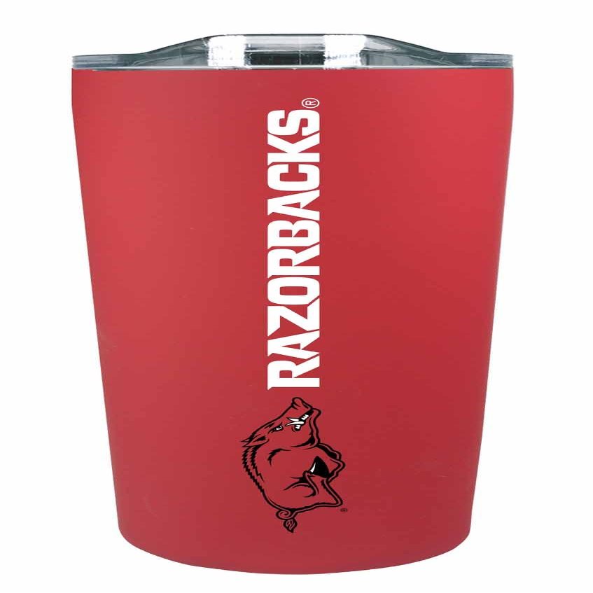 Campus Colors NCAA Stainless Steel Tumbler perfect for Gameday - 18 oz - Double Walled - Keeps Drinks Perfectly Insulated (Arkansas Razorbacks - Cardinal)