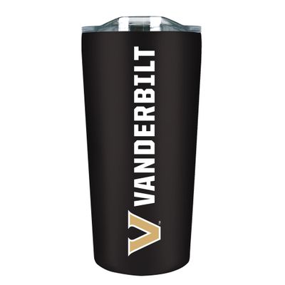 Campus Colors NCAA Stainless Steel Tumbler perfect for Gameday - 18 oz - Double Walled - Keeps Drinks Perfectly Insulated (Vanderbilt Commodores - Black)