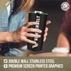 Campus Colors NCAA Stainless Steel Tumbler perfect for Gameday - 18 oz - Double Walled - Keeps Drinks Perfectly Insulated (Vanderbilt Commodores - Black) view 4