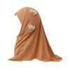 ALEDLE-LIFE Kids Girls Crystal Flower Muslim Khimar Hijab Headscarf Elastic Beanie Arab Scarf Shawls Islamic Turban Cap view 1