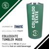 Campus Colors NCAA Stainless Steel Tumbler perfect for Gameday - 18 oz - Double Walled - Keeps Drinks Perfectly Insulated (Colorado State Rams - Green) view 3