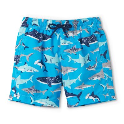 Hatley Boys Swim Board Shorts, Deep Sea Sharks, 10 Years
