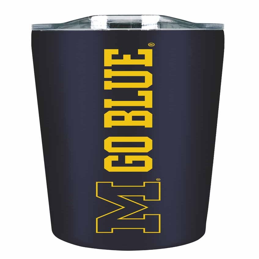 Campus Colors NCAA Stainless Steel Tumbler perfect for Gameday - 18 oz - Double Walled - Keeps Drinks Perfectly Insulated (Michigan Wolverines - Navy)