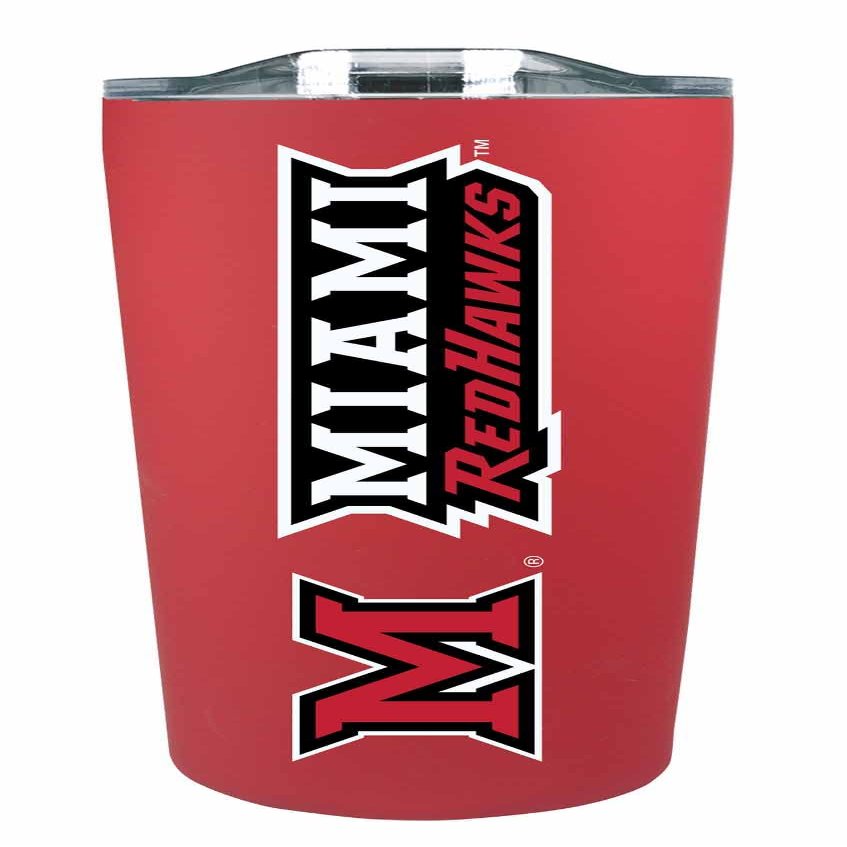 Campus Colors NCAA Stainless Steel Tumbler perfect for Gameday - 18 oz - Double Walled - Keeps Drinks Perfectly Insulated (Miami Redhawks - Red)