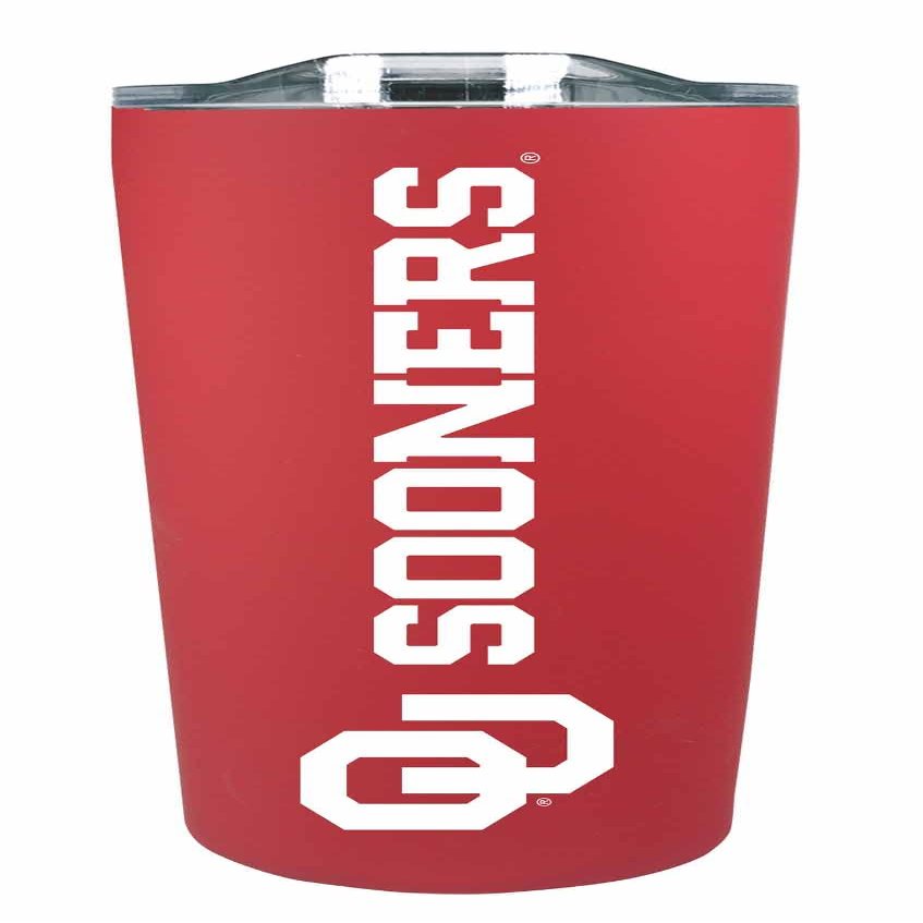 Campus Colors NCAA Stainless Steel Tumbler perfect for Gameday - 18 oz - Double Walled - Keeps Drinks Perfectly Insulated (Oklahoma Sooners - Crimson)