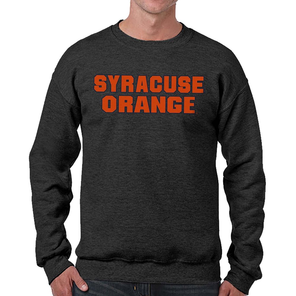 Campus Colors NCAA Adult Charcoal Crewneck Fleece Sweatshirt - Cotton Blend - Stay Warm & Represent Your Team With Style (Syracuse Orange - Charcoal, XX-Large)