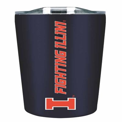 Campus Colors NCAA Stainless Steel Tumbler perfect for Gameday - 18 oz - Double Walled - Keeps Drinks Perfectly Insulated (Illinois Fighting Illini - Navy)