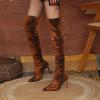 Women Over the Knee Boots Stiletto High Heels Fashion Leopard Pointed Toe Thigh High Boots Comfortable Casual Lace Up Stretch Zipper Shoes view 2