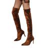 Women Over the Knee Boots Stiletto High Heels Fashion Leopard Pointed Toe Thigh High Boots Comfortable Casual Lace Up Stretch Zipper Shoes view 3