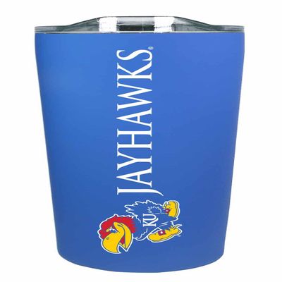 Campus Colors NCAA Stainless Steel Tumbler perfect for Gameday - 18 oz - Double Walled - Keeps Drinks Perfectly Insulated (Kansas Jayhawks - Royal)